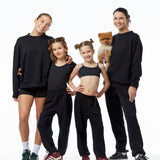 THE ADULT CREW + JOGGER SET : BLACK